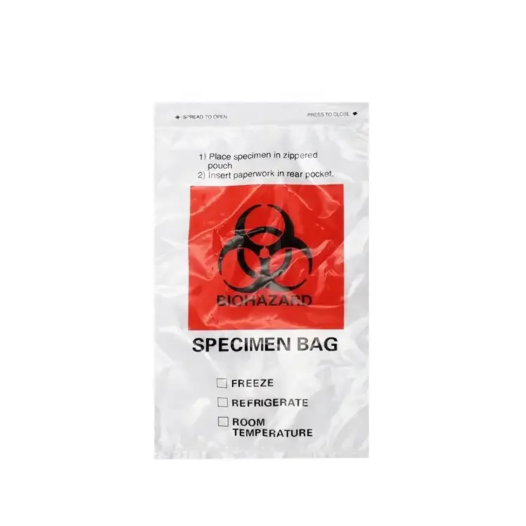 Biohazard specimen bag