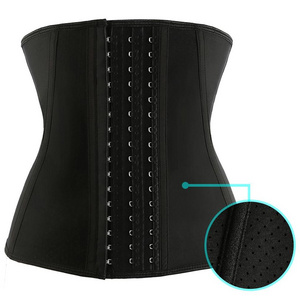 100% Latex Corset Waist Trainer 5 steel bones 3 hooks Women's Underbust Latex Sport Girdle Waist Trainer