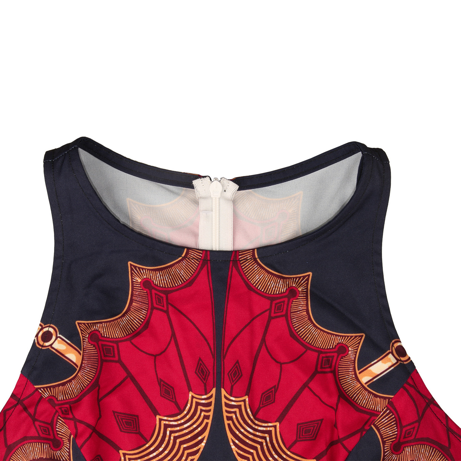 New Fashion Summer women clothing African style digital printing round neck sleeveless swing dress