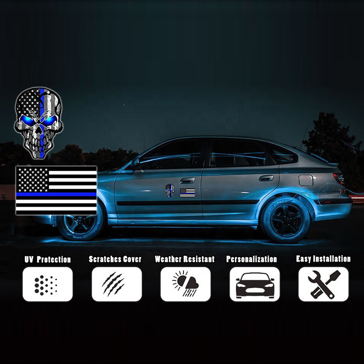 3M Reflective Waterproof adhesive Laptop Bumper window Vinyl Auto car Decals USA state American flag sticker