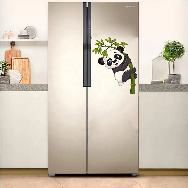 Panda Bamboo PVC Vinyl Refrigerator Door Decal magnetic home Decor fridge Kitchen 3d Wall Sticker