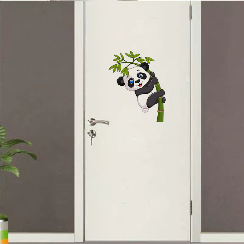 Panda Bamboo PVC Vinyl Refrigerator Door Decal magnetic home Decor fridge Kitchen 3d Wall Sticker