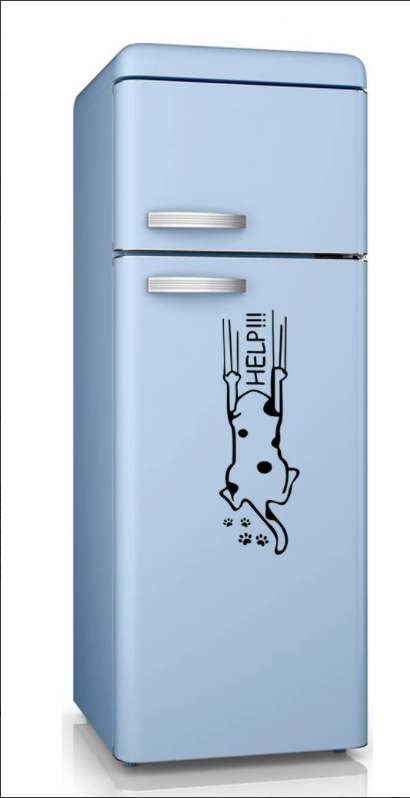 Help cat Decal Vinyl cover magnetic Stickers Home Decor accessories Kitchen Wall Refrigerator Fridge Stickers decals