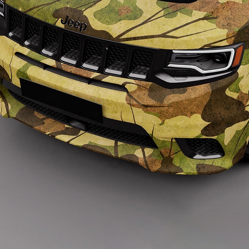 Digital printed yellow auto film pickup truck decal real camouflage vinyl car wrap