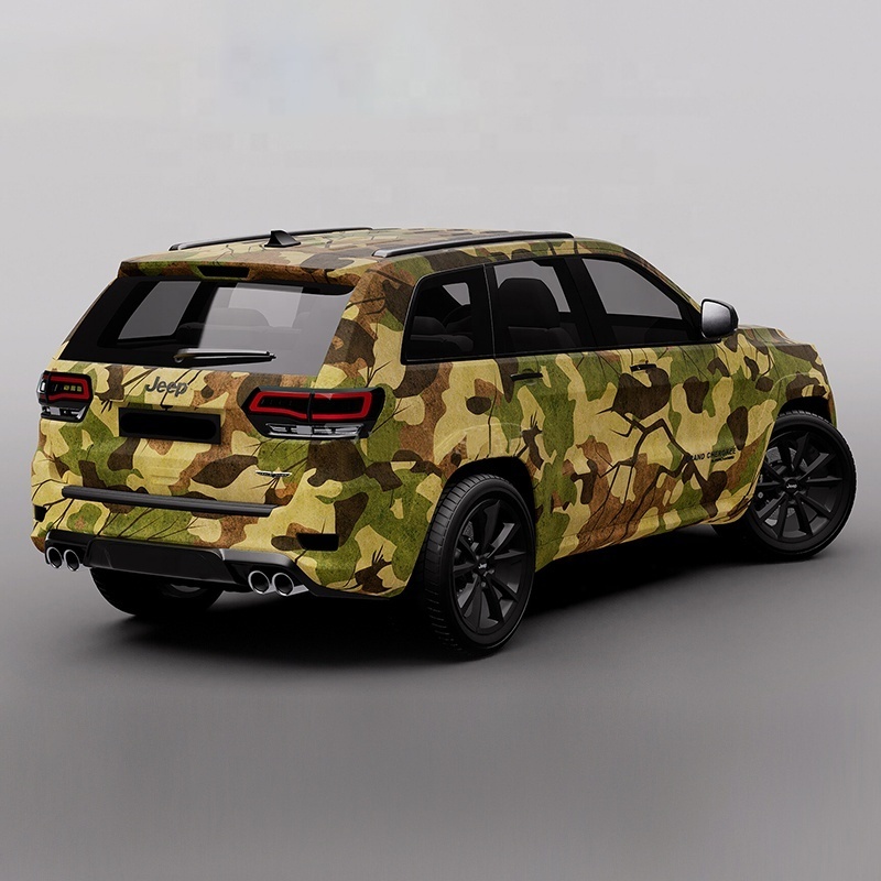 Digital printed yellow auto film pickup truck decal real camouflage vinyl car wrap