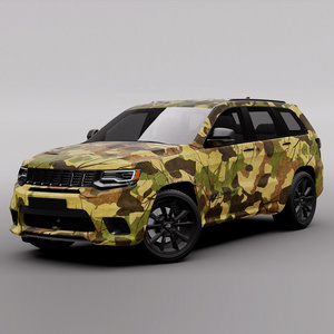 Digital printed yellow auto film pickup truck decal real camouflage vinyl car wrap