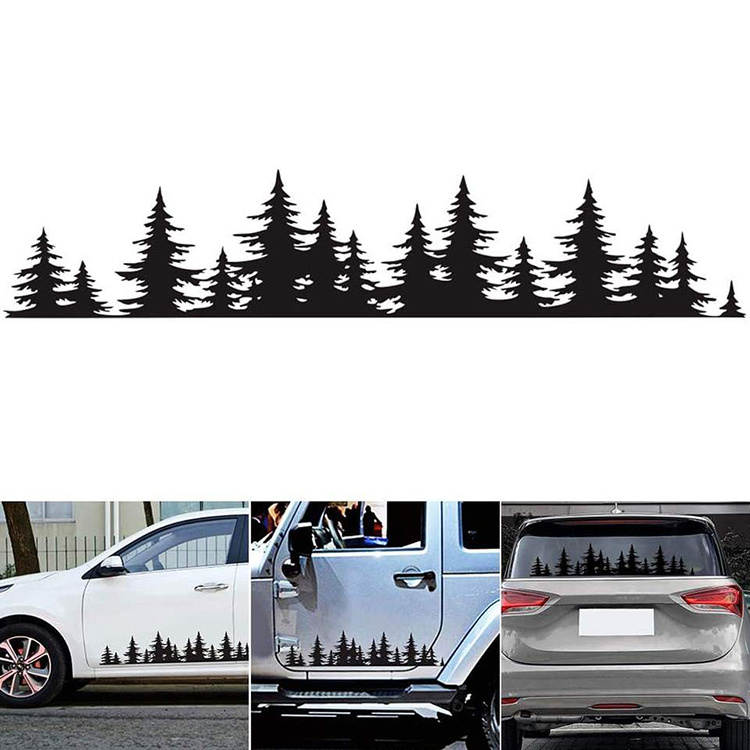 car accessories Vinyl Car Sticker Pine Forest Pattern Window Mountains Coast decor graphics vehicle decals stickers and vinyl