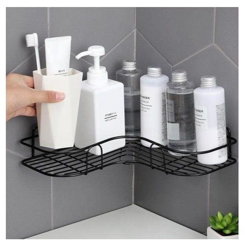 Wall-Mounted Metal Shelf for Bathroom Toilet Kitchen Multi-Storey Non-Perforated for Living Room Bedroom Storage Flower Pot