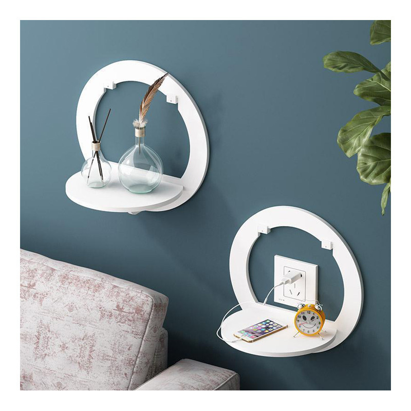 Wall-Mounted Decorative Hexagon Storage Rack PVC Floating Shelves Flower-Shaped Home Storage for Room Decor