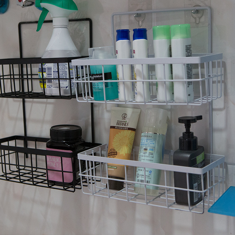 JX-Hooks Organizer Storage Rack Wall Mounted Stainless Steel Bathroom Adhesive Shower Caddy