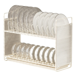 Acrylic Double Storage Kitchen Rack for Countertop Household Dishes Drain Rack Narrow Cabinet for Lower Sink Metal Rack