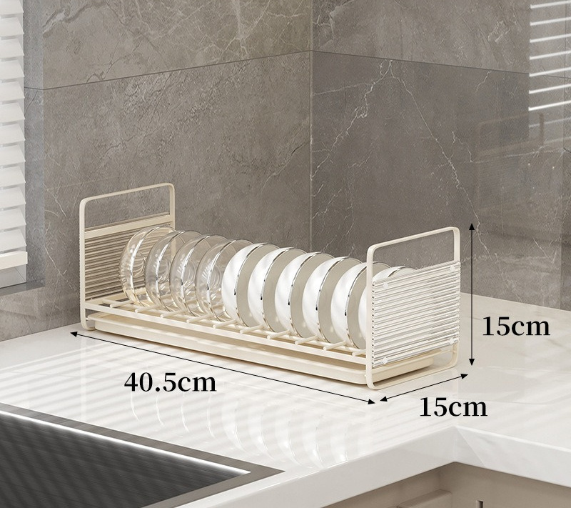 Acrylic Double Storage Kitchen Rack for Countertop Household Dishes Drain Rack Narrow Cabinet for Lower Sink Metal Rack