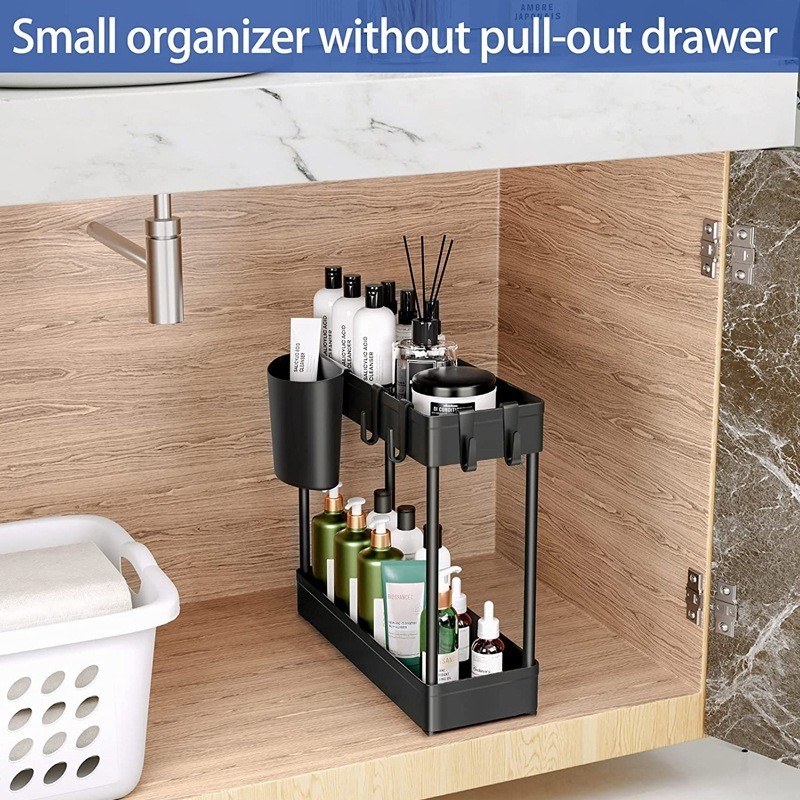 3-Piece Multi-Purpose under Sink Storage Rack Bathroom Cabinet with Pull-Out Shelves and Rack Storage Unit