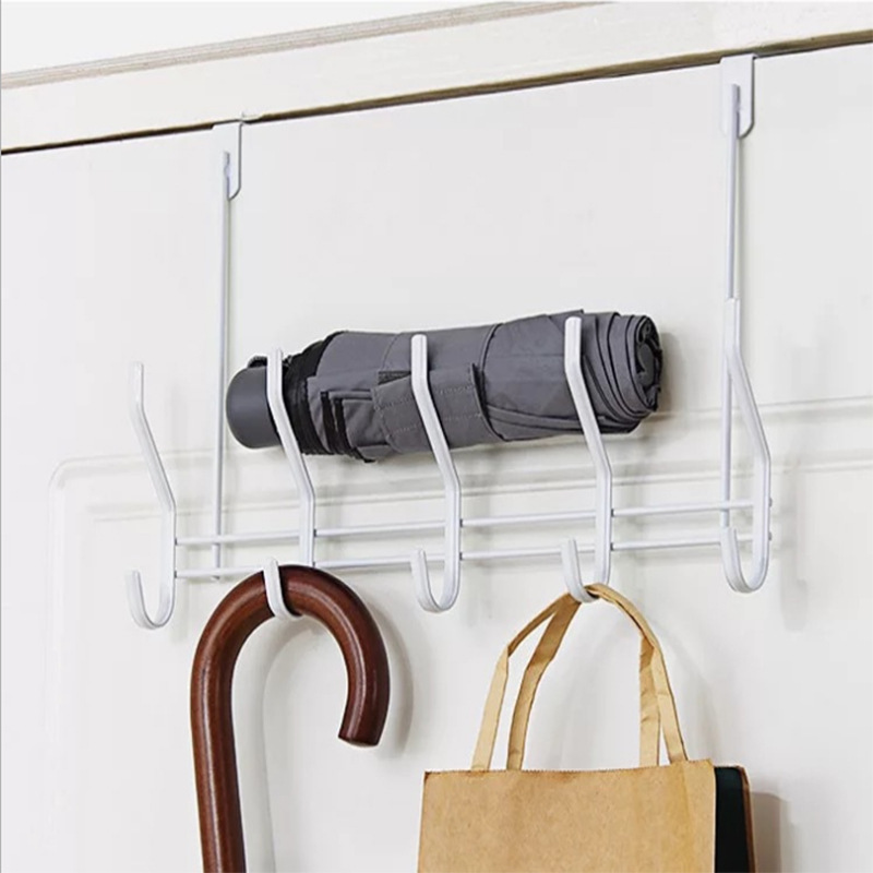 Wrought Iron Seamless Door Back Hook Multi-Functional Household Metal Hook for Towel Hanging for Kitchen and Wall Use