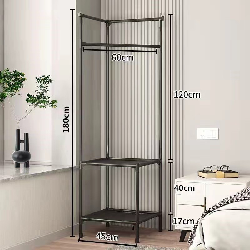 Corner coat rack multi-layer assembled clothes hanger bedroom corner clothes rack floor-standing storage rack