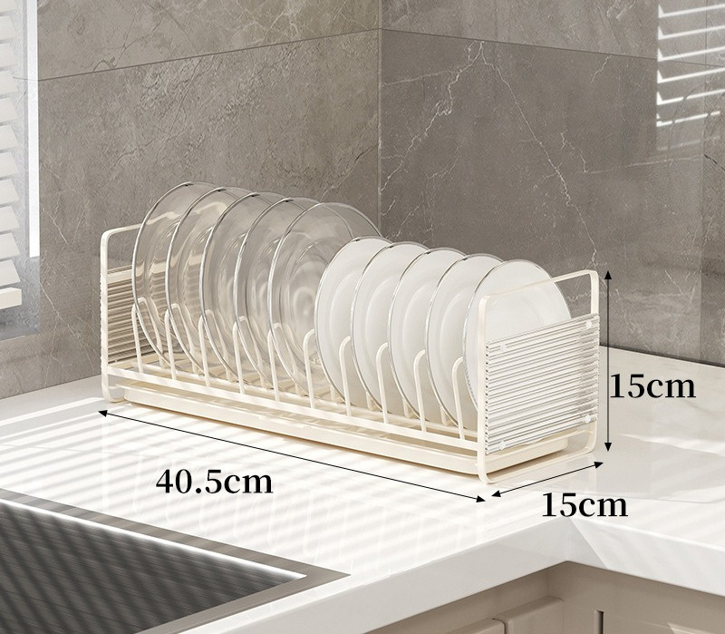 Acrylic Double Storage Kitchen Rack for Countertop Household Dishes Drain Rack Narrow Cabinet for Lower Sink Metal Rack