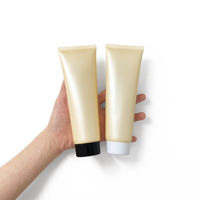 200g Yellow Frosted Facial cleanser soft tube empty Body lotion shampoo conditioner Plastic Tube