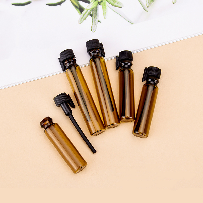 1ml 2ml amber brown /Transparent mini Essential oil bottle sample test tube perfume glass dip bottle