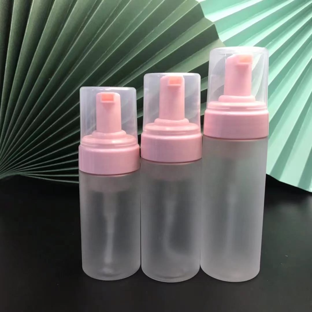 100ml 120ml 150ml empty Transparent frosted pink pump Facial cleanser matte bottle Shampoo shower gel Foam PET Plastic Bottle