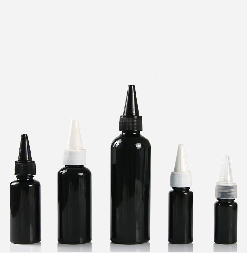 10ml 20ml 30ml 50ml 100ml round shoulder small black empty plastic bottle Ink glue PET bottle