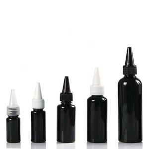 10ml 20ml 30ml 50ml 100ml round shoulder small black empty plastic bottle Ink glue PET bottle