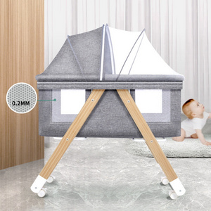 Baby Bed Bassinet for Newborn Babies from Birth, Multifunction Bedside Sleeping Portable Foldable Baby Crib with Fashion Design