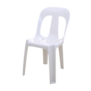 Monoblock stackable outdoor garden white plastic chair