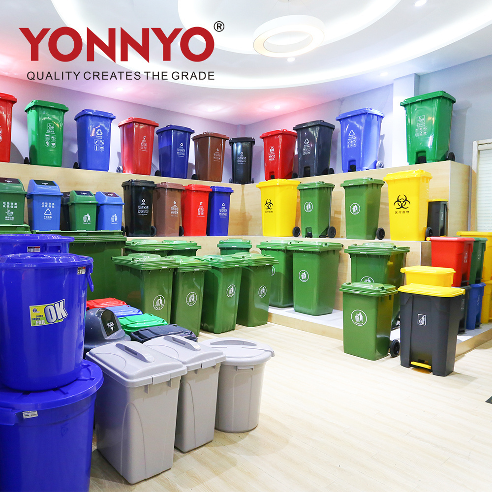 YONNYO eco large size 1100l garbage waste bin dustbin trolley with cover