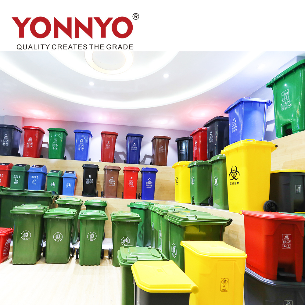 YONNYO eco large size 1100l garbage waste bin dustbin trolley with cover