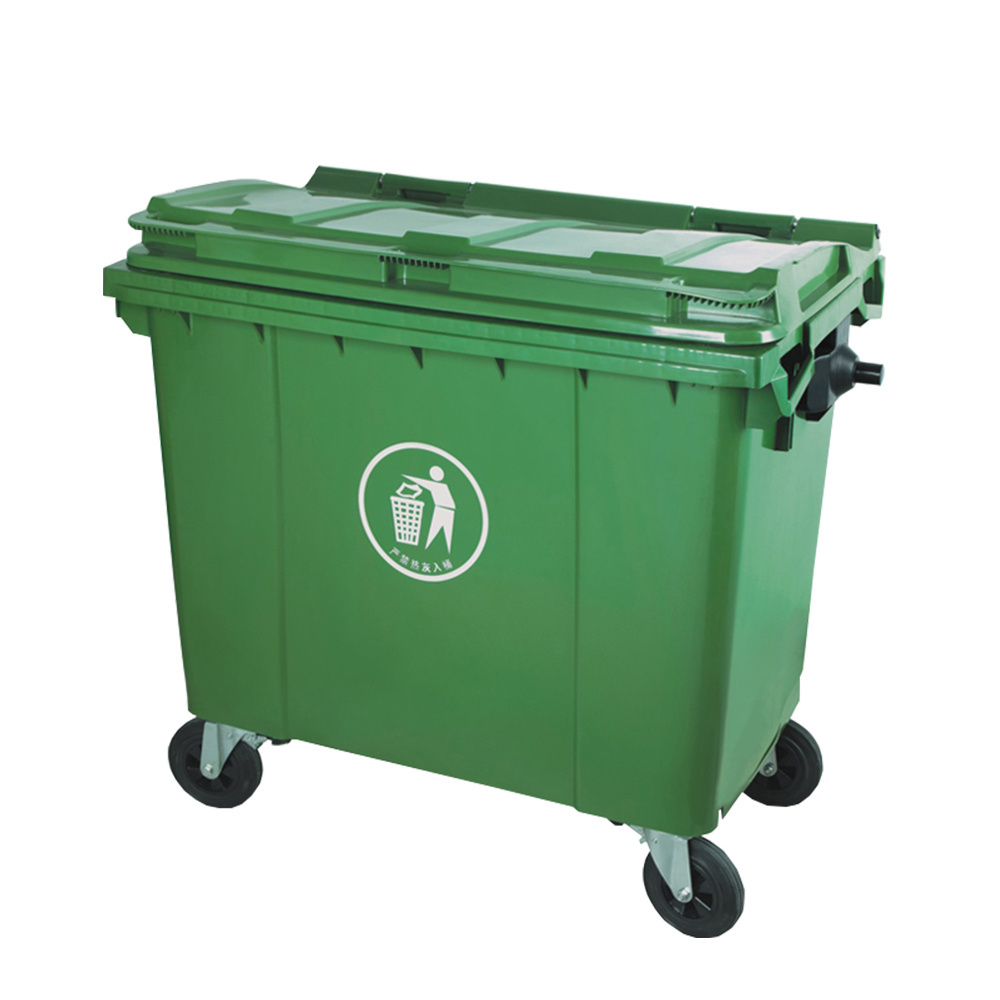 660 litre wheelie large plastic garbage bin with wheels