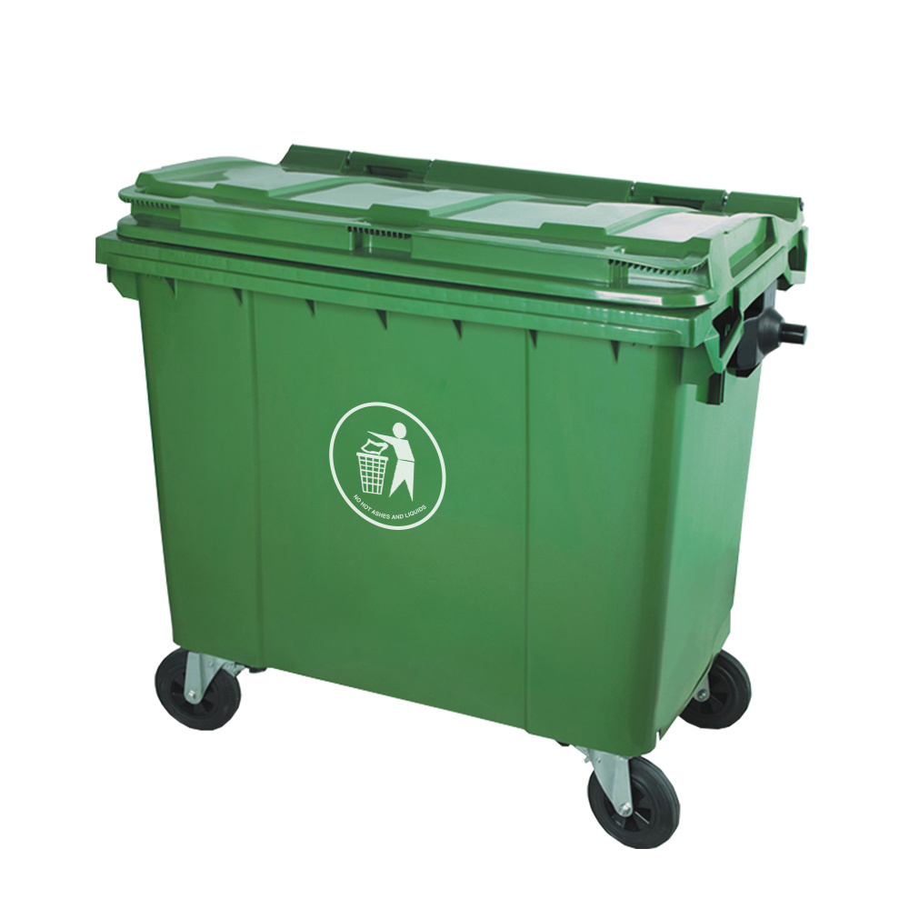 660 litre wheelie large plastic garbage bin with wheels