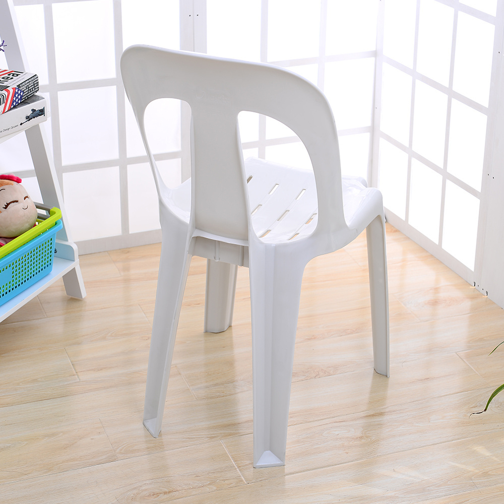 Monoblock stackable outdoor garden white plastic chair