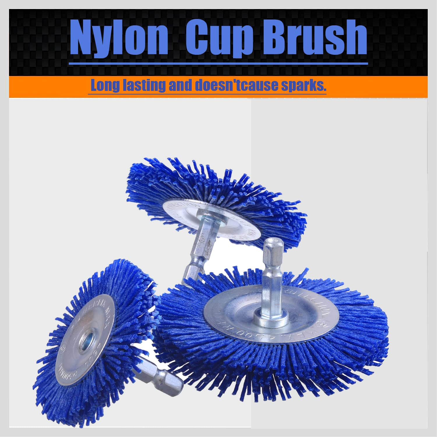 DELUN Abrasive Nylon wheel Wire Brush Removal of Rust/Corrosion/Paint- Wire Brush for Drill