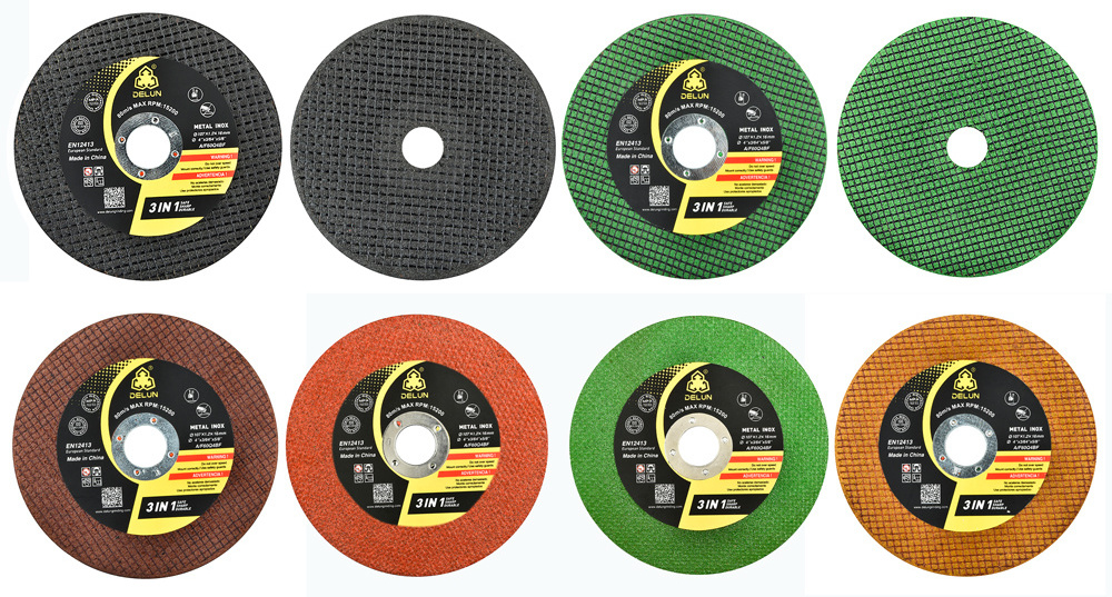 DELUN Cheap Price 4 inch 107mm Reinforced Green Resin Bonded 50pack Metal Inox Cutting Wheel for Iron and Stainless Steel