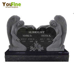 Angel Heart Monument Tombstone Double Heart Headstone