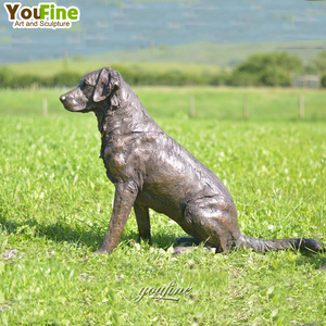 Custom Made Life Size Home Decorative Metal Bronze Golden Retriever Dog Statue