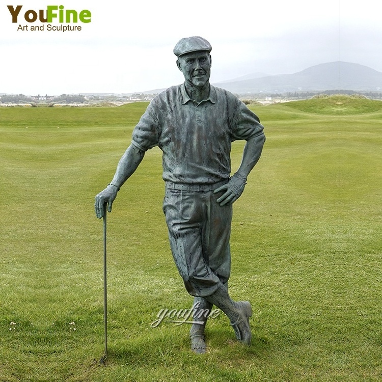 Modern Small Boy Playing Golf Bronze Statue