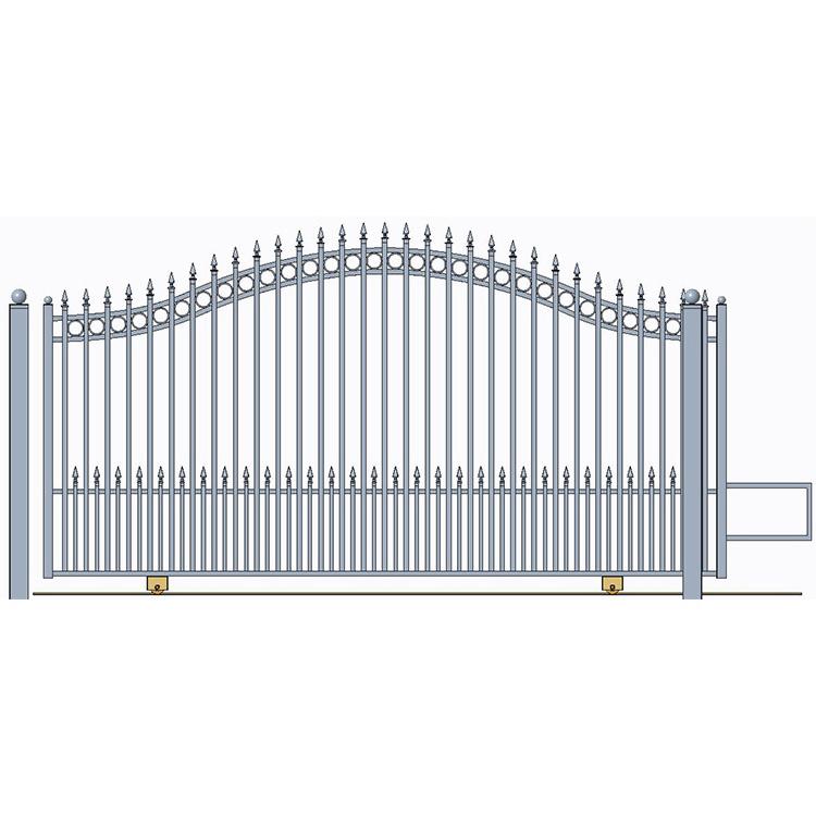 Wrought Iron Metal Gate Hinges Driveway Sliding Iron Gate