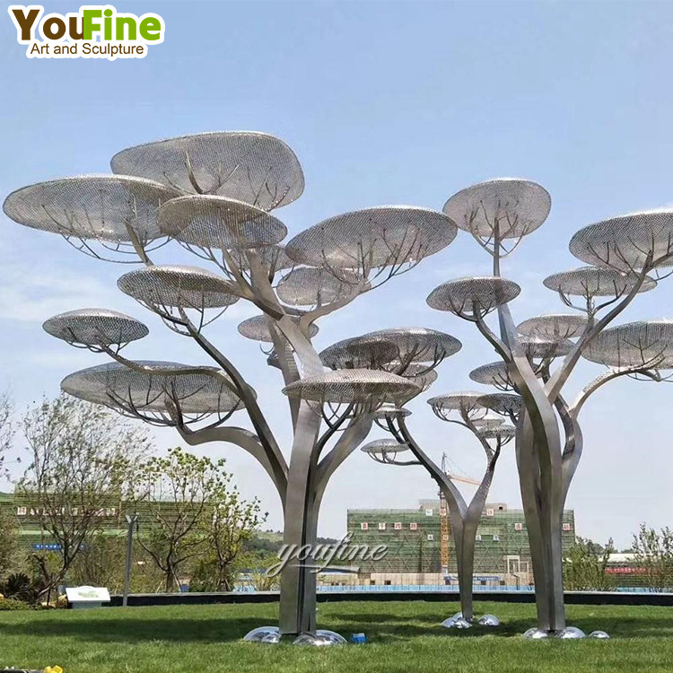 Outdoor Park Tree Art Statue Large Led Light Outdoor Metal Tree Sculpture For Sale