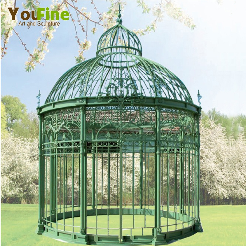 Large Outdoor Garden Decor Garden Line Wrought Iron Steel Metal Frame Gazebo for Sale