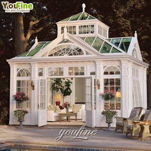 High Quality Outdoor Large Size Modern Glass Sunroom Wrought Iron Victorian Garden Gazebo