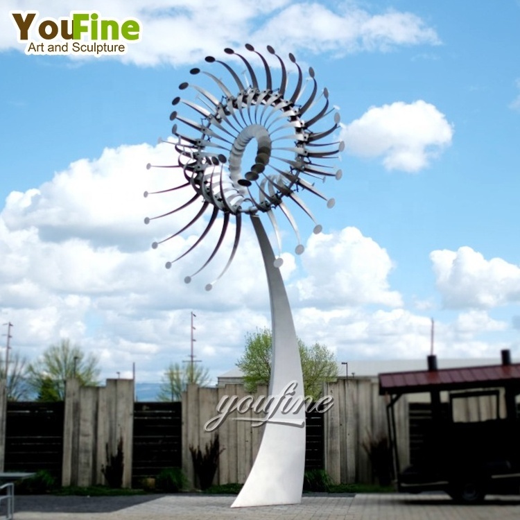 Famous Outdoor Garden Modern Stainless Steel Wind kinetic Energy Sculpture