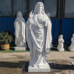 White Marble Sacred Heart Jesus Statue of Jesus