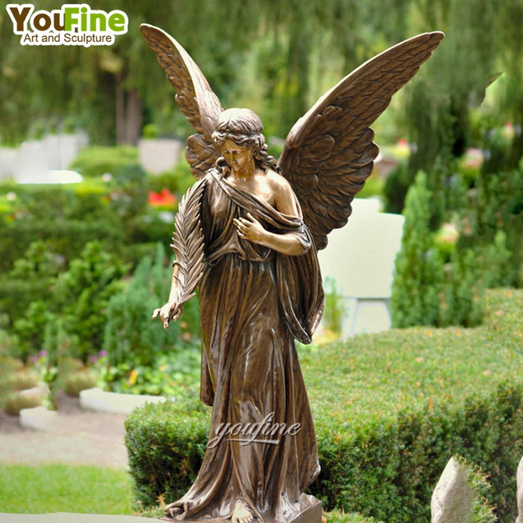 Outdoor Modern Life Size Bronze Brass Angel Statue Sculpture