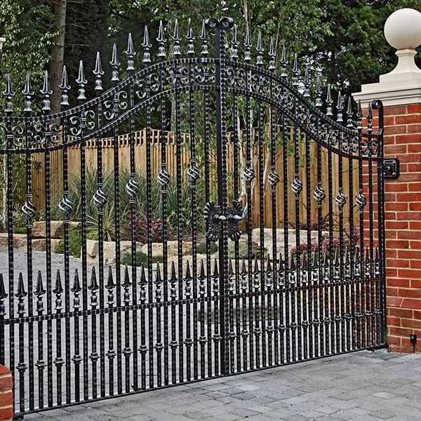 Black garden Wrought Main modern door Iron driveway Gate Design simple with Factory Price