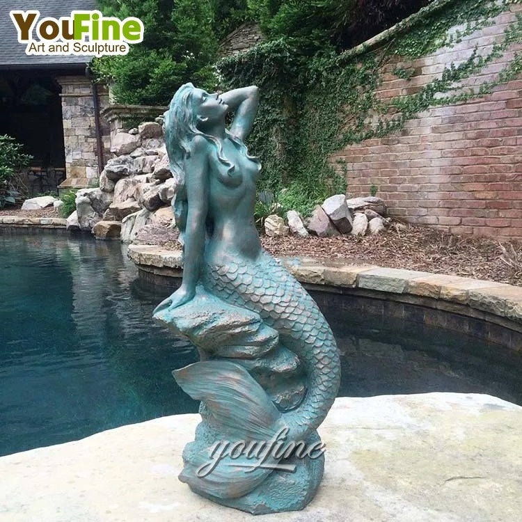 Outdoor Life Size bronze Garden Famous Mermaid Statue sculpture