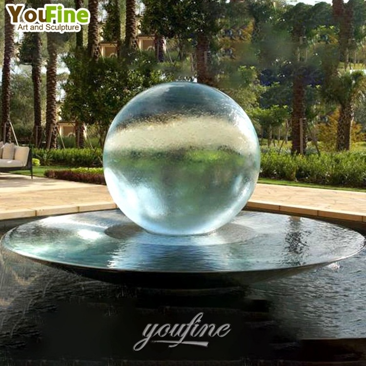 Modern Glass Effect Garden Stainless Steel Spheres Ball Water Fountain