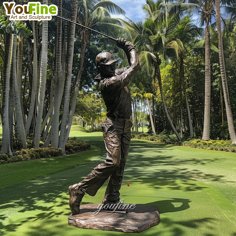 Life Size Custom statue Famous Golf Bronze Sporter Sculpture outdoor