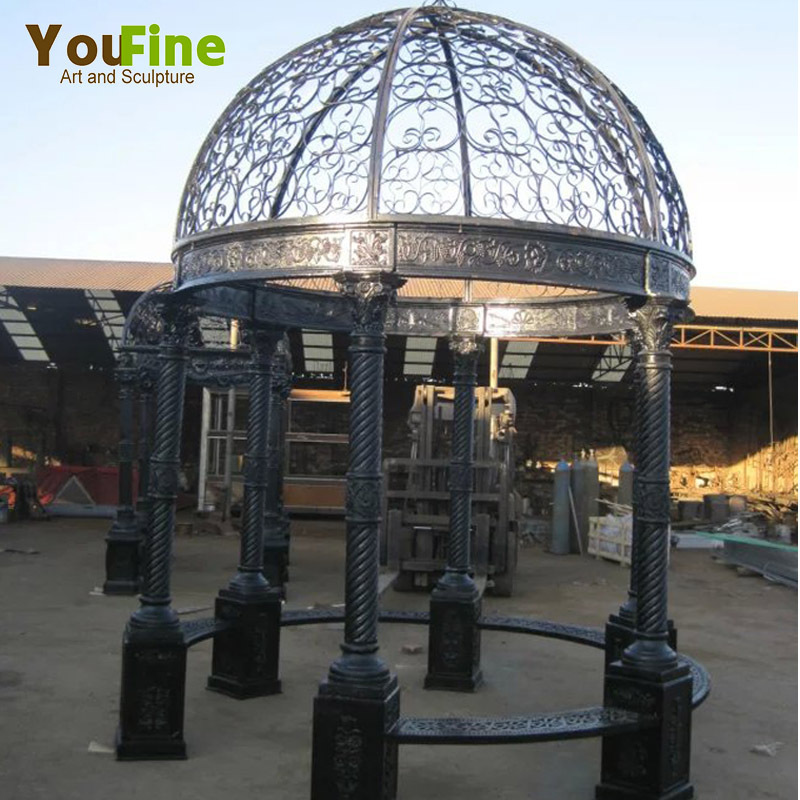 Powder Coated Pergola Pavilion Cast Iron Dome Gazebo For Sale