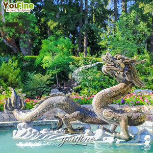 Custom Size Outdoor Garden Bronze Metal Large Dragon Water Fountain